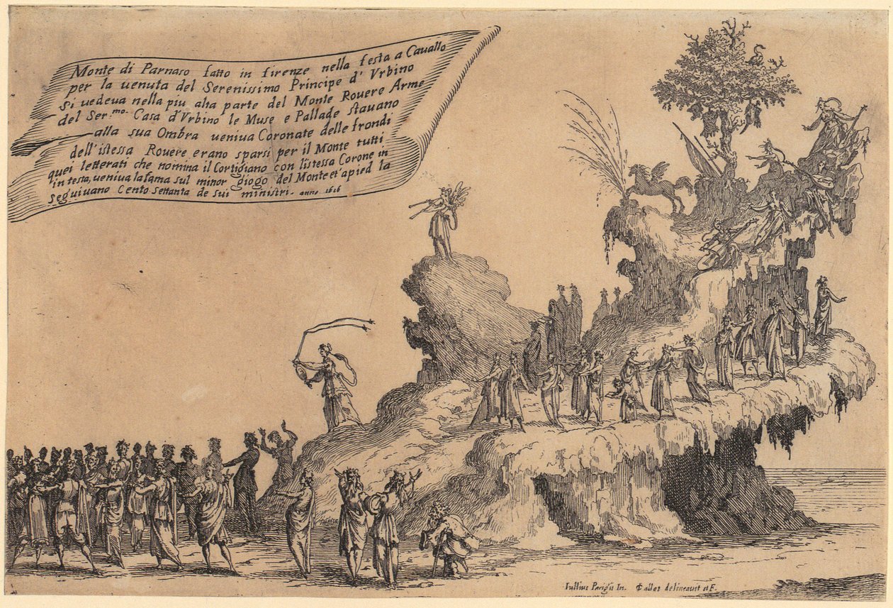 Carro de Montparnasse, lámina 2 de la serie «La guerra de la belleza» de Jacques Callot