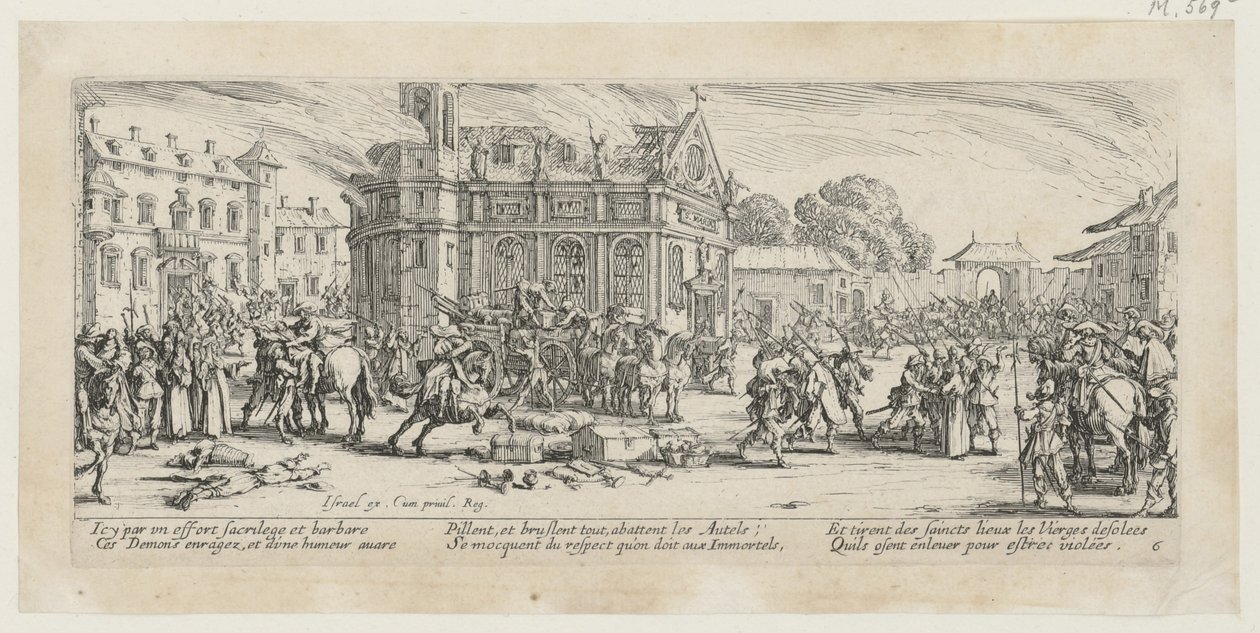 Destrucción de un monasterio, lámina 6 de la serie «Los horrores de la guerra» de Jacques Callot