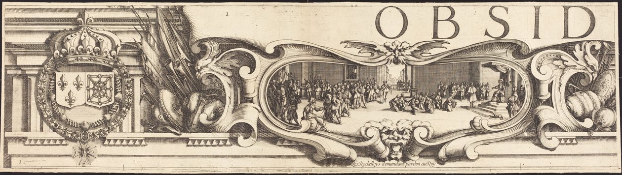 El asedio de La Rochelle [lámina 1 de 16; conjunto comprende 1952.8.97-112] de Jacques Callot and Abraham Bosse