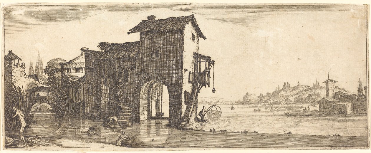 El molino de agua de Jacques Callot or Follower of Jacques Callot