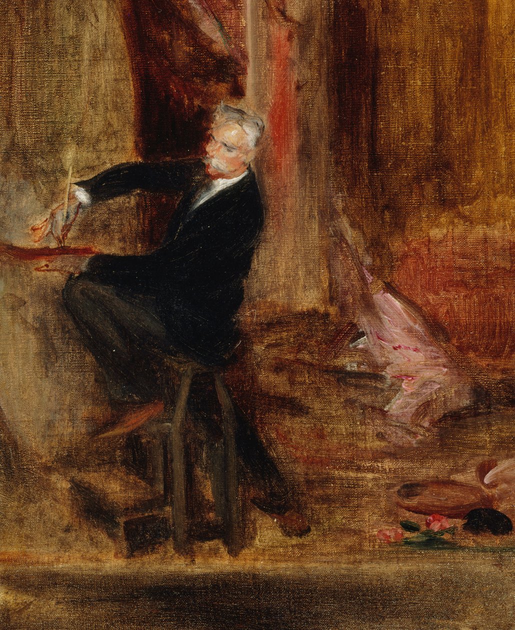 Retrato de Jules Chéret 1836-1933 en su estudio, 1892 de Jacques Emile Blanche