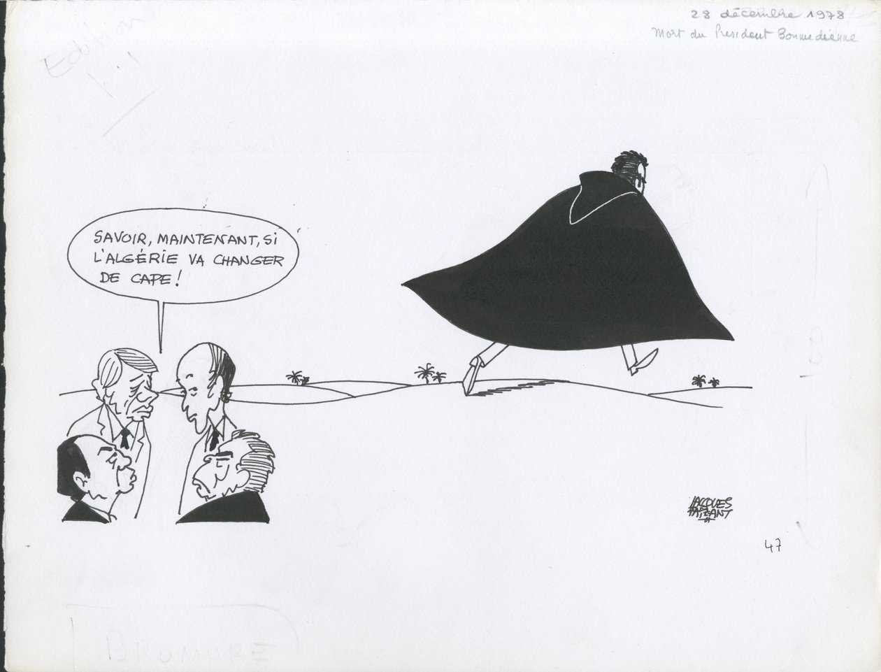 Le Figaro, sátira en blanco y negro de Jacques Faizant