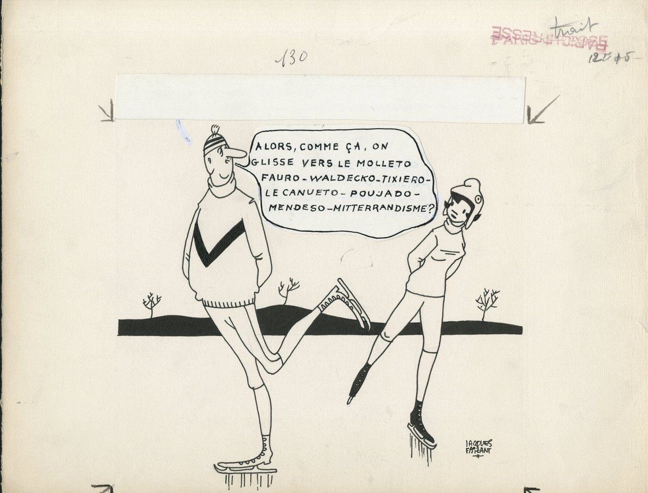 Paris-Presse, satírico en B  W de Jacques Faizant