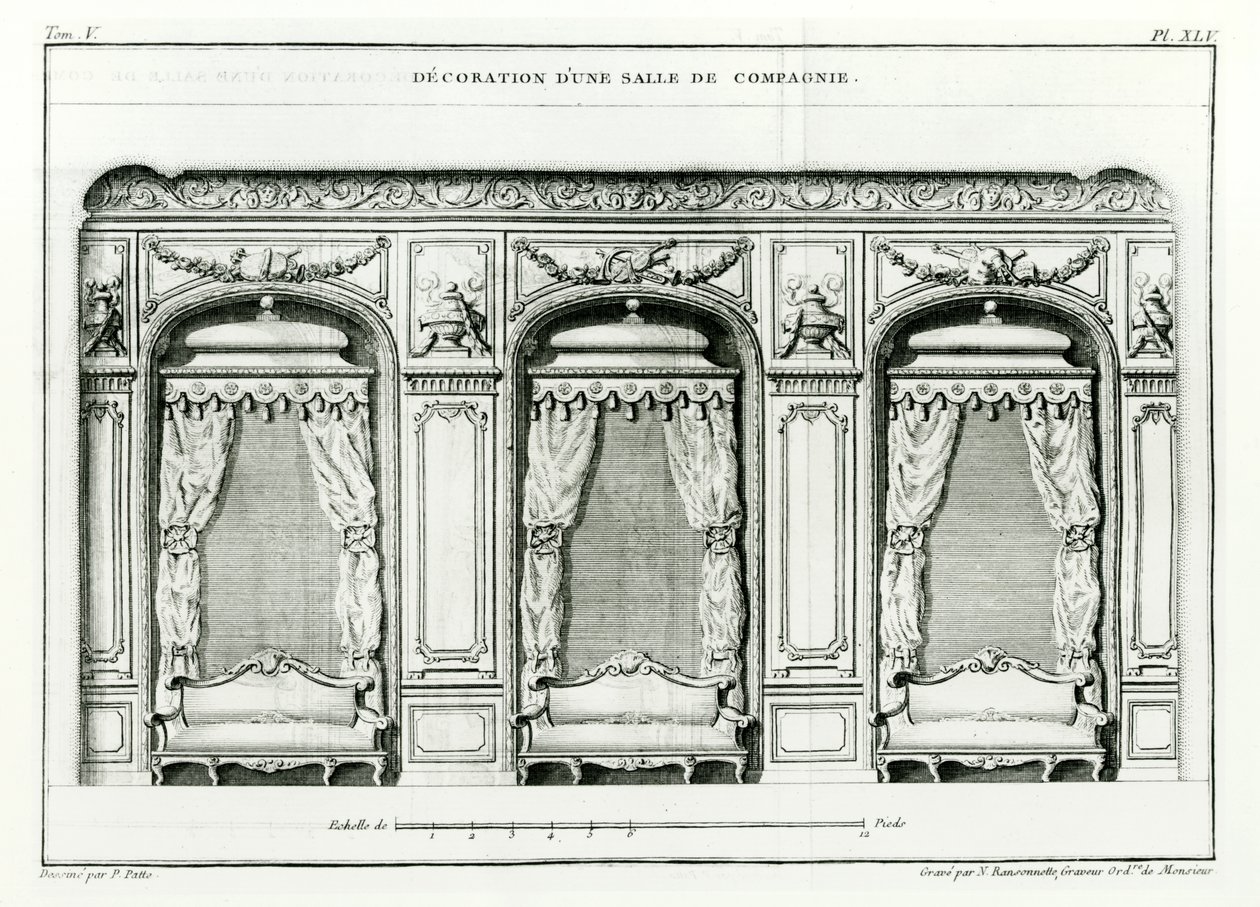 Un elegante salón parisino, principios de 1770, de Cours d