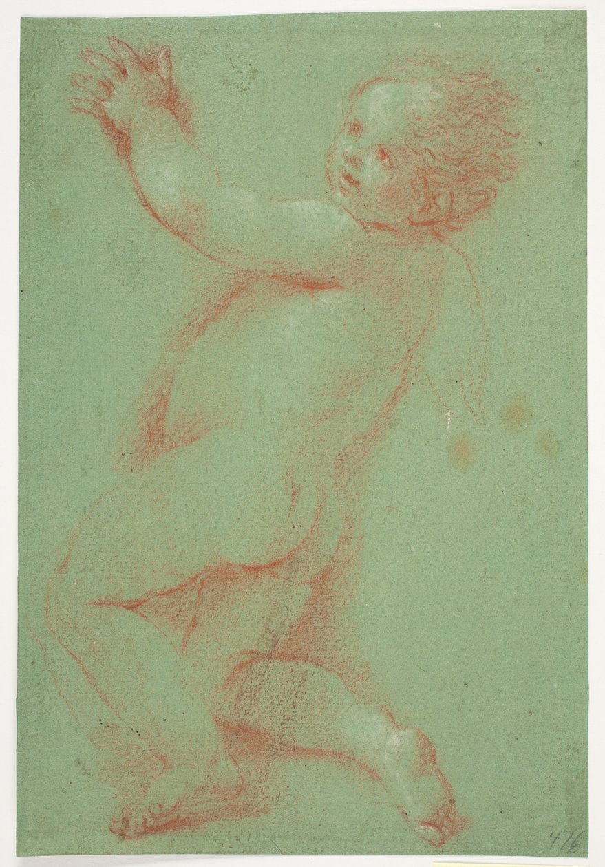 Ángel erótico medio arrodillado de Jacques Francois Joseph Saly