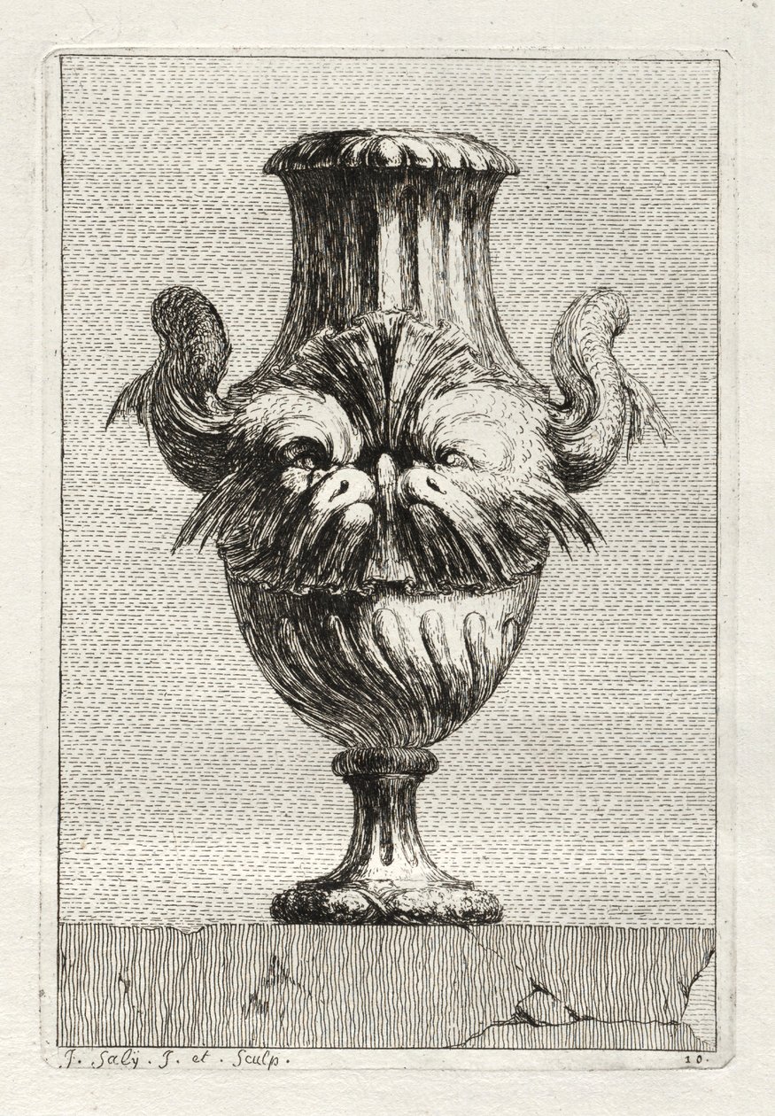 Suite de jarrones: Placa 10, 1746 de Jacques Francois Joseph Saly