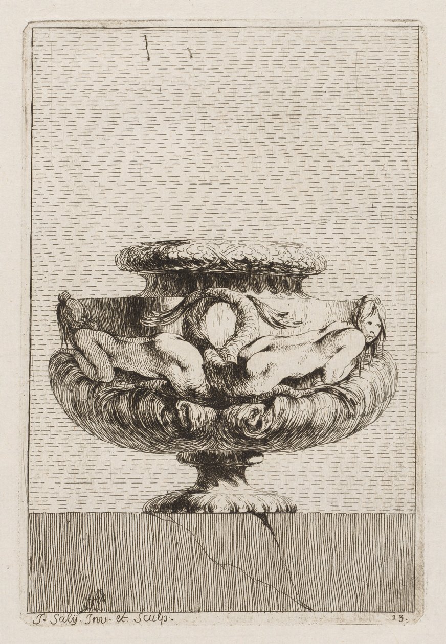 Suite de jarrones: Placa 13, 1746 de Jacques Francois Joseph Saly