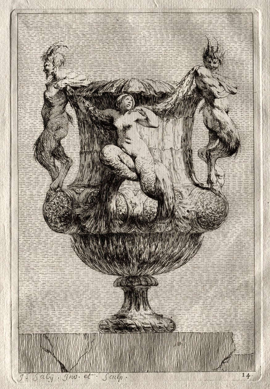 Suite de jarrones: Placa 14, 1746 de Jacques Francois Joseph Saly