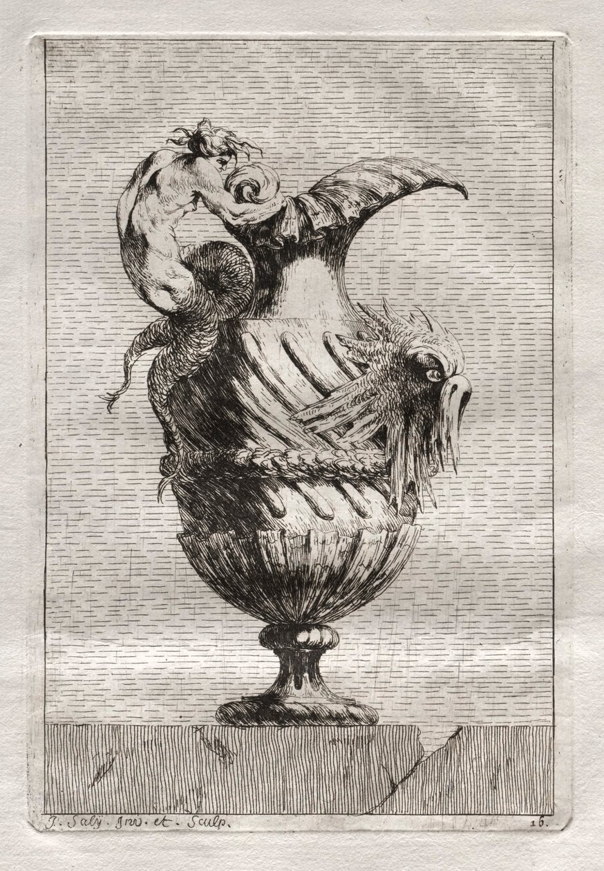 Conjunto de jarrones: Placa 16, 1746 de Jacques Francois Joseph Saly