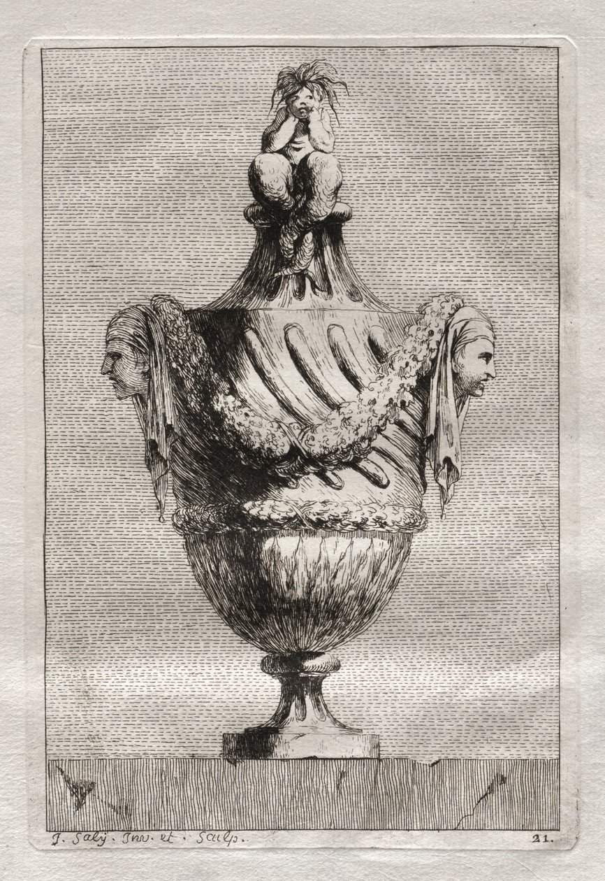 Suite de jarrones: Placa 21, 1746 de Jacques Francois Joseph Saly