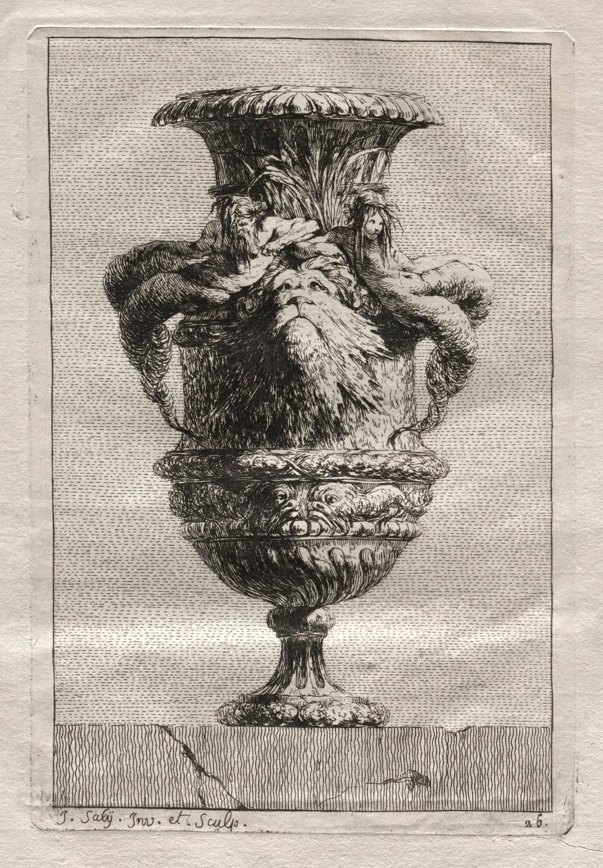 Conjunto de jarrones: Placa 26, 1746 de Jacques Francois Joseph Saly