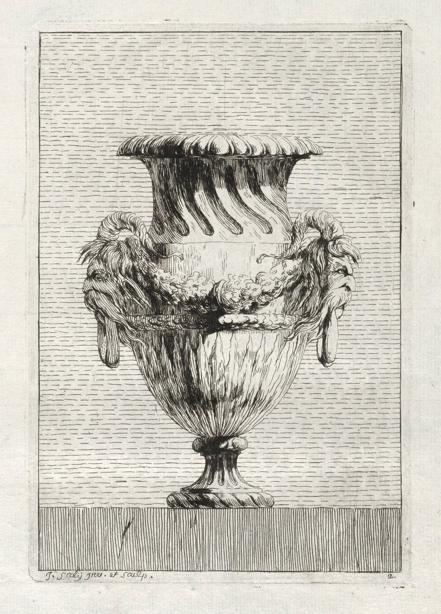 Conjunto de jarrones: Placa 2, 1746 de Jacques Francois Joseph Saly