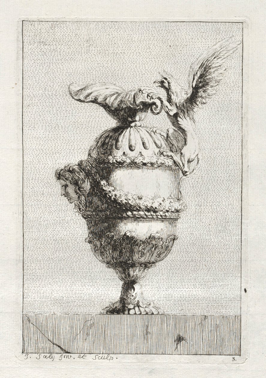 Suite de jarrones: Placa 3, 1746 de Jacques Francois Joseph Saly