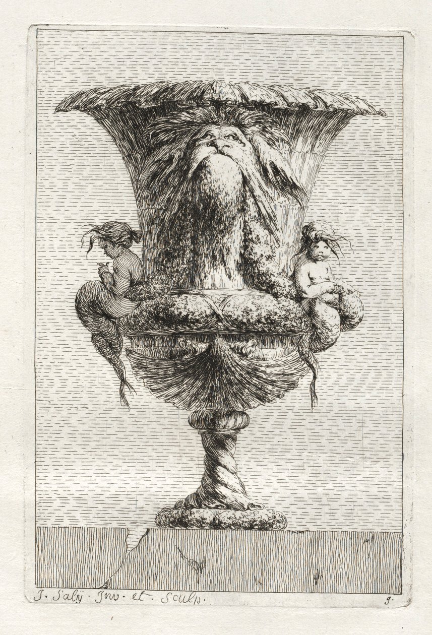 Suite de jarrones: Placa 9, 1746 de Jacques Francois Joseph Saly