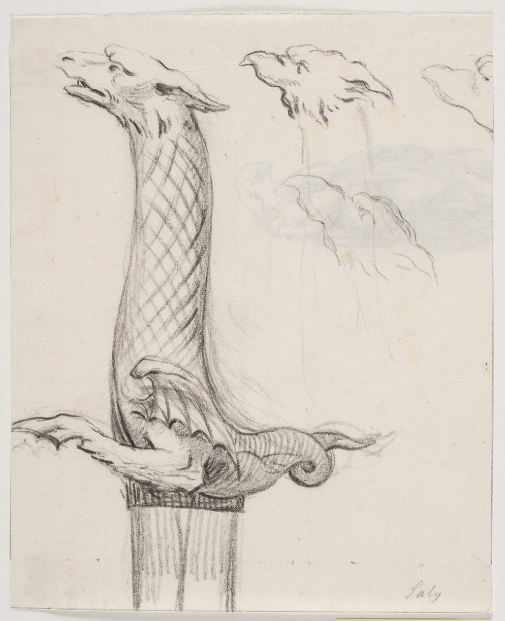 Empuñadura de espada en forma de dragón y tres cabezas de dragón de Jacques Francois Joseph Saly