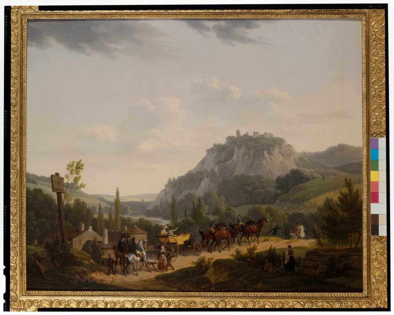Un grupo de viajeros en un paisaje de Jacques Francois Joseph Swebach