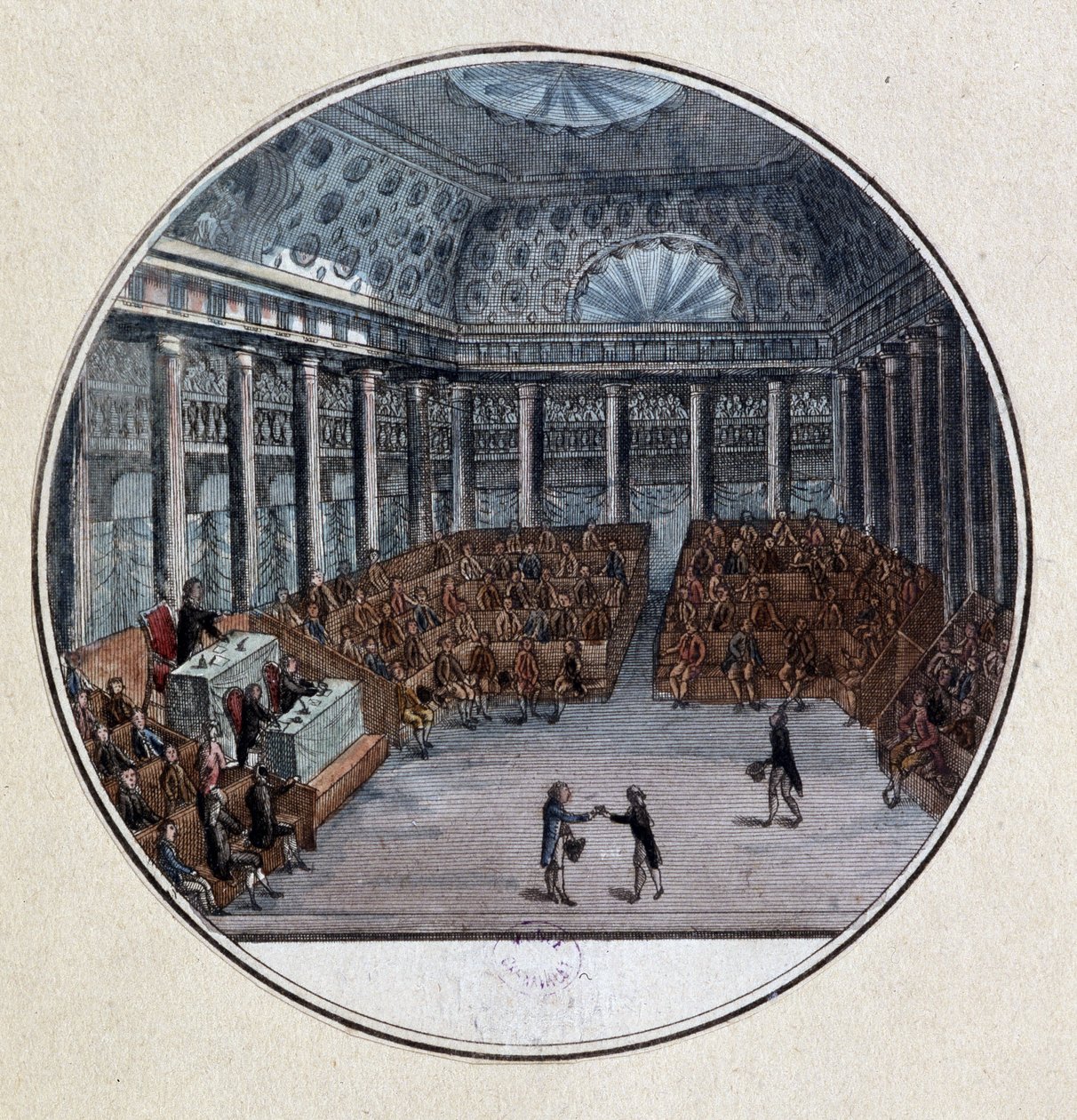 Golpe de estado del Tercer Estado: “Los diputados de las Comunas se formaron solos en la Asamblea Nacional, contra los deseos de los diputados de la Nobleza y el Clero que se mantenían en dos cámaras el 17 de junio de 1789” Grabado de Jacques-Francois Jose de Jacques Francois Joseph Swebach