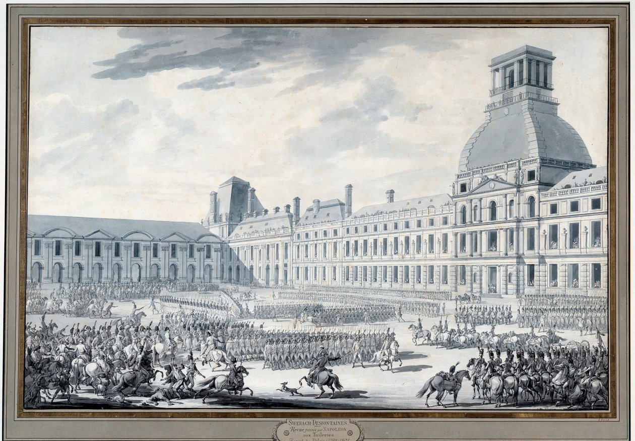 Revisión de las tropas por Napoleón Bonaparte en las Tullerías de Jacques Francois Joseph Swebach