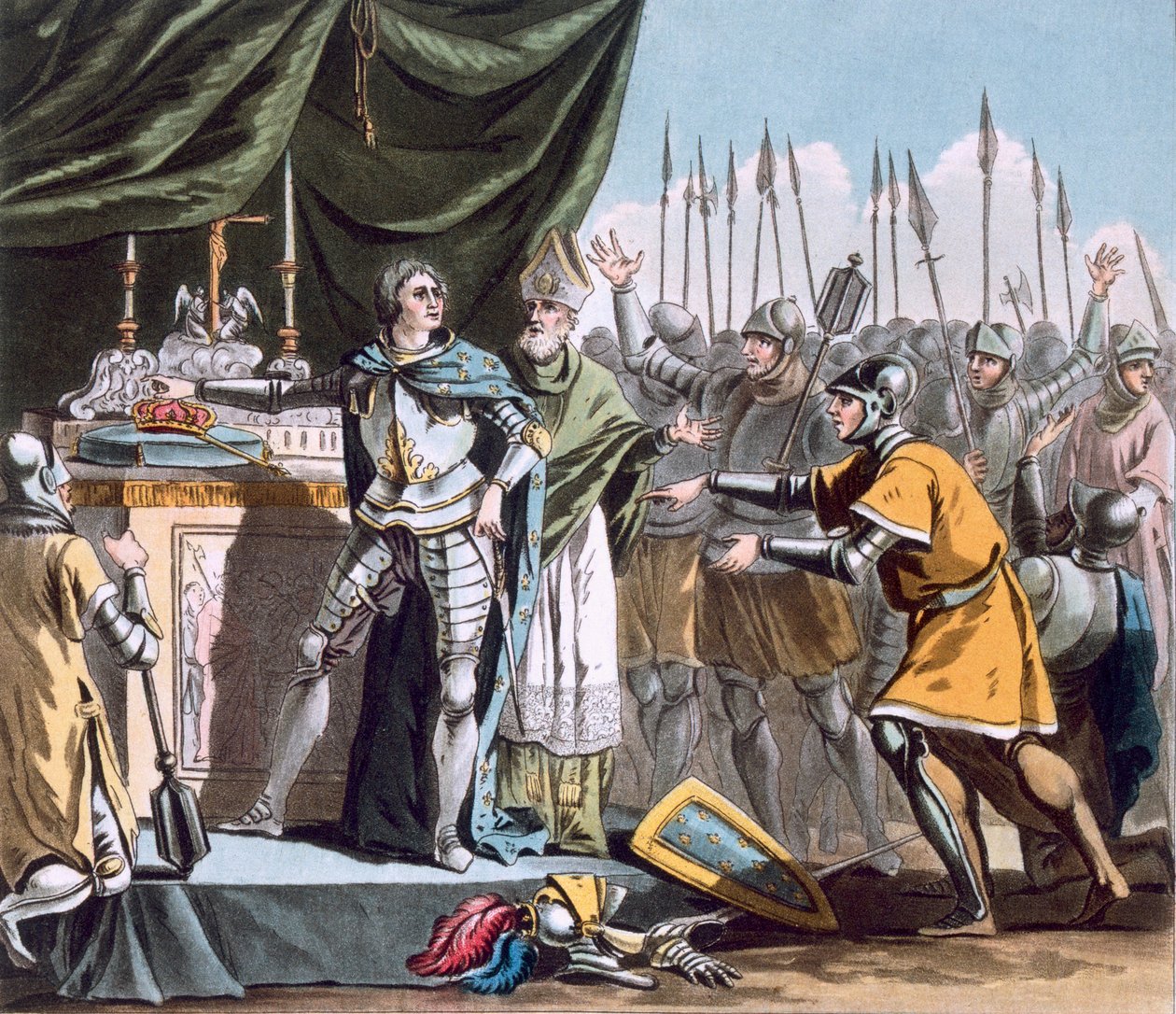 El Día Histórico de Bouvines en 1214, grabado por Jean Baptiste Morret (fl. 1790-1820), 1790 de Jacques Francois Joseph Swebach