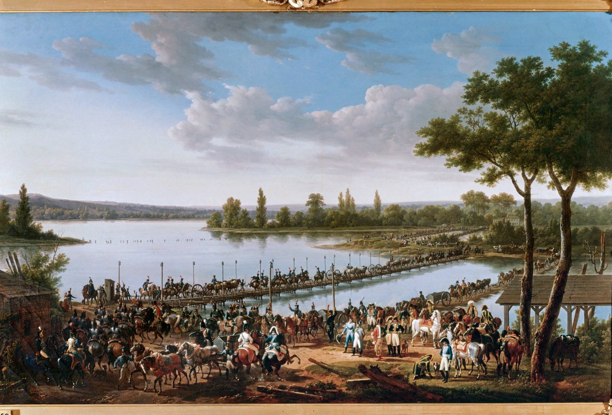 El paso del Danubio por Napoleón antes de la batalla de Wagram ... (pintura sobre lienzo) de Jacques Francois Joseph Swebach