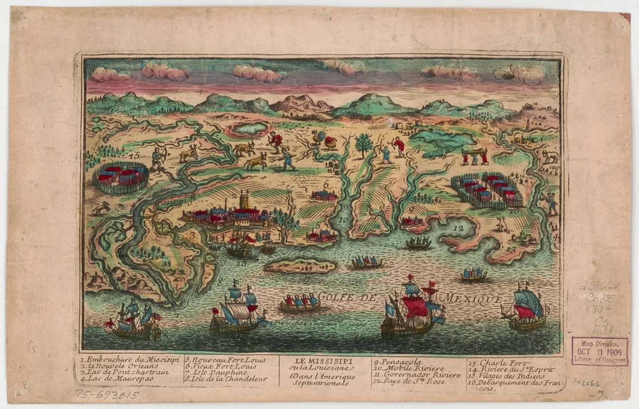 Missisipi o Luisiana en Norteamérica. LOC 75693015 de Jacques François Chéreau