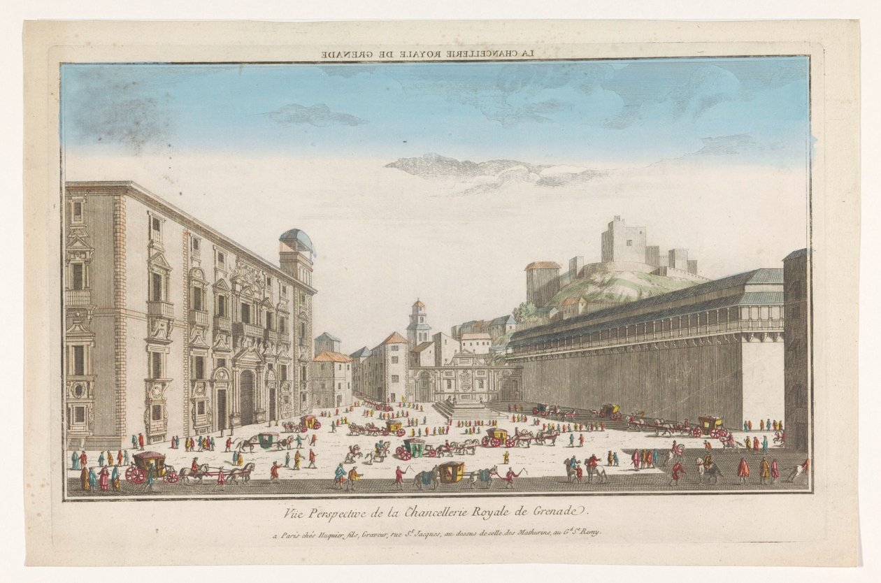 Vista de la Real Chancillería de Granada La Chancellerie Royale de Grenade (título sobre el objeto) de Jacques Gabriel Huquier