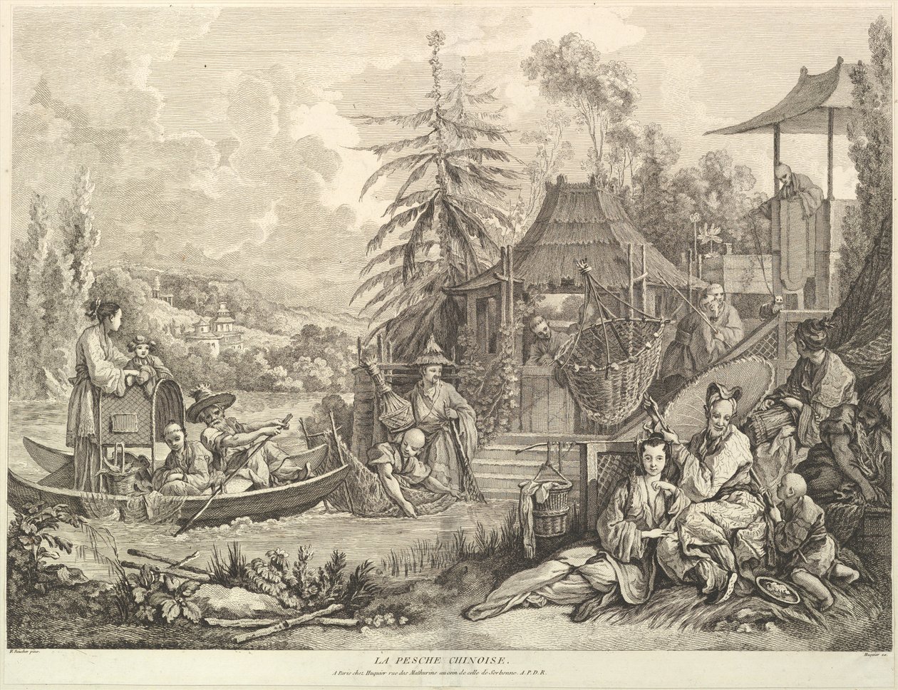 La pesca china, de Chinoiseries de Jacques Gabriel Huquier