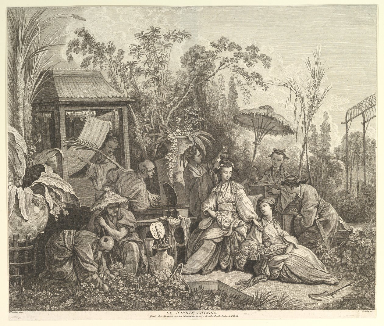 El Jardín Chino, de Chinoiseries, después de 1743 de Jacques Gabriel Huquier