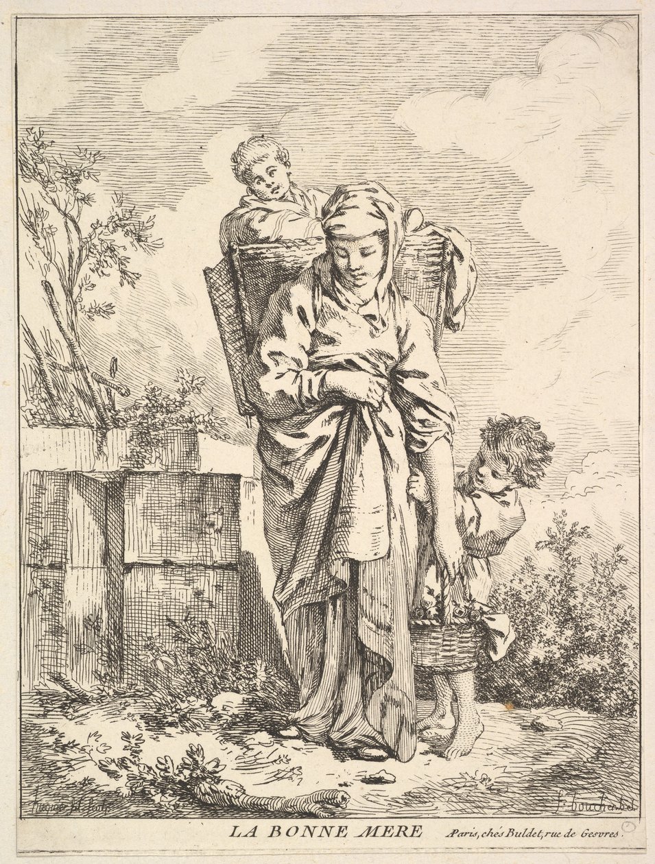 La buena madre, siglo XVIII de Jacques Gabriel Huquier