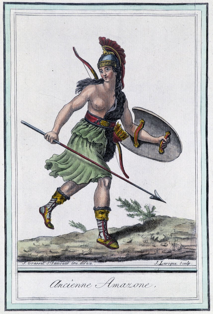 Antigua amazona - en "Encyclopedia of travels" de Grasset Saint Sauveur, edición París de Jacques Grasset de Saint Sauveur