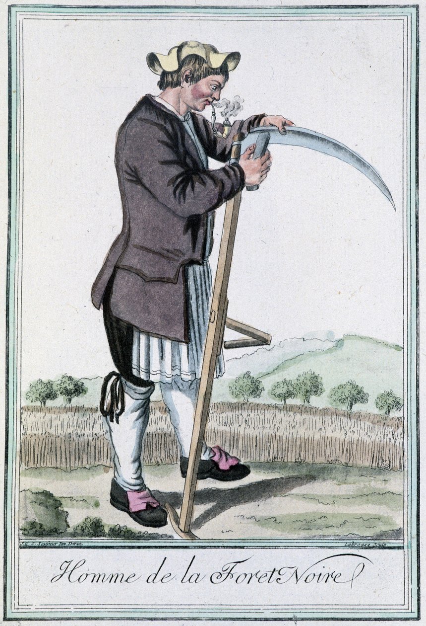 Hombre de la Selva Negra - en “Encyclopedia of Travels” de Grasset St Sauveur, ed. 1796 de Jacques Grasset de Saint Sauveur