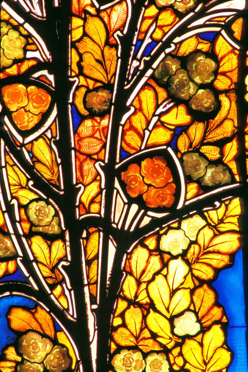 Nancy (departamento 54), Art Nouveau, Hotel Bergeret, vitrales de Jacques Gruber (1870-1936) “rosas y gaviotas” de Jacques Gruber