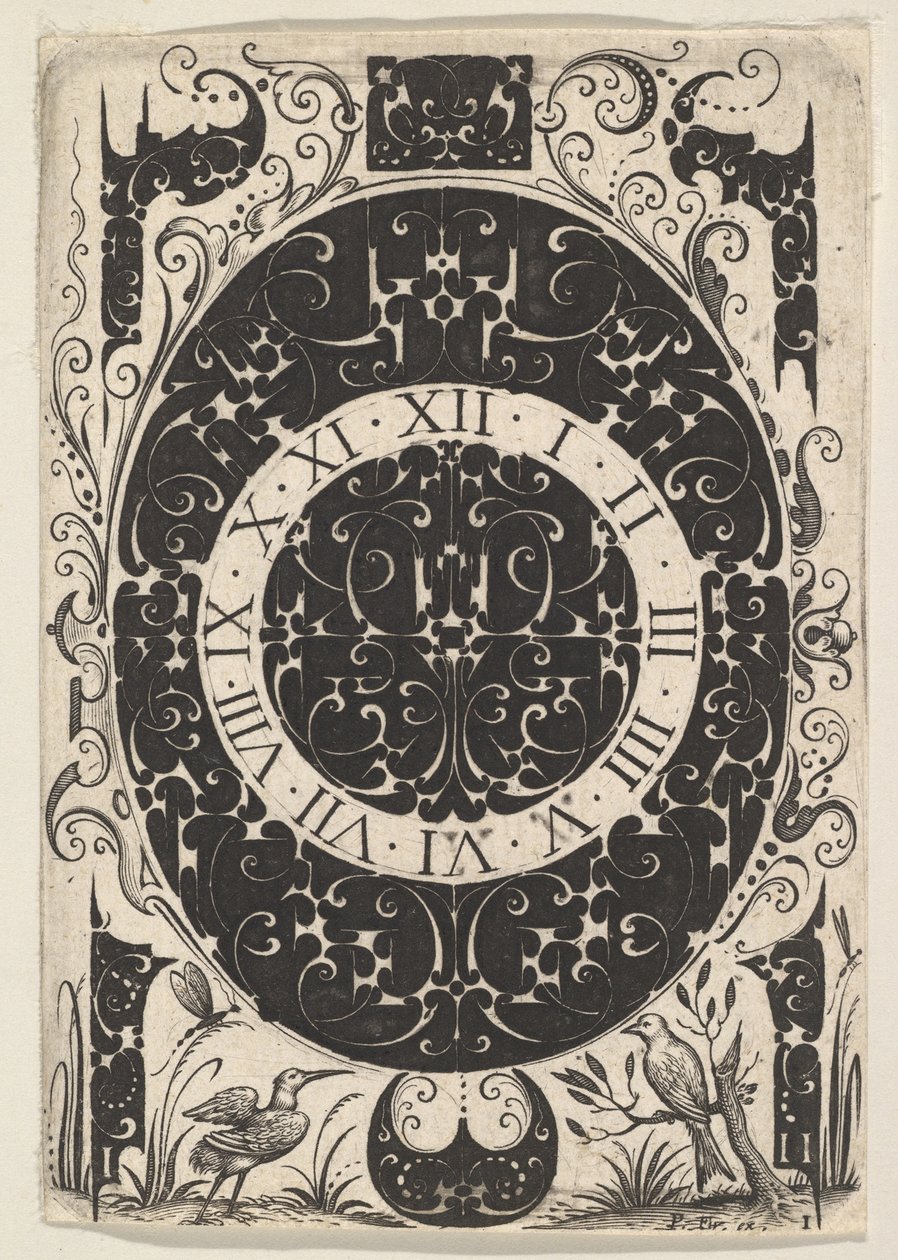 Caja de reloj ovalada con pájaros y motivos más pequeños, ca. 1614-19 de Jacques Hurtu