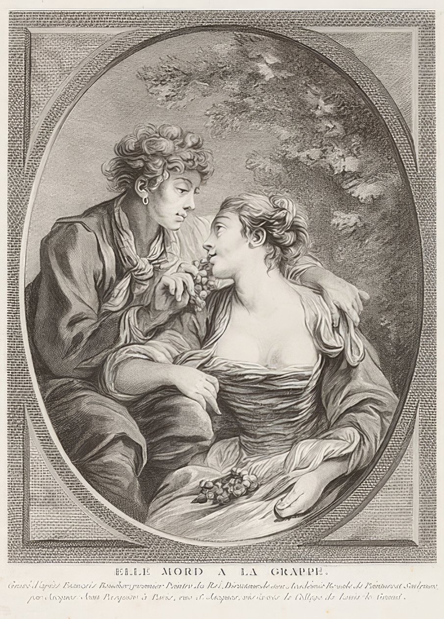 Ella muerde la uva. 1768 de Jacques Jean Pasquier