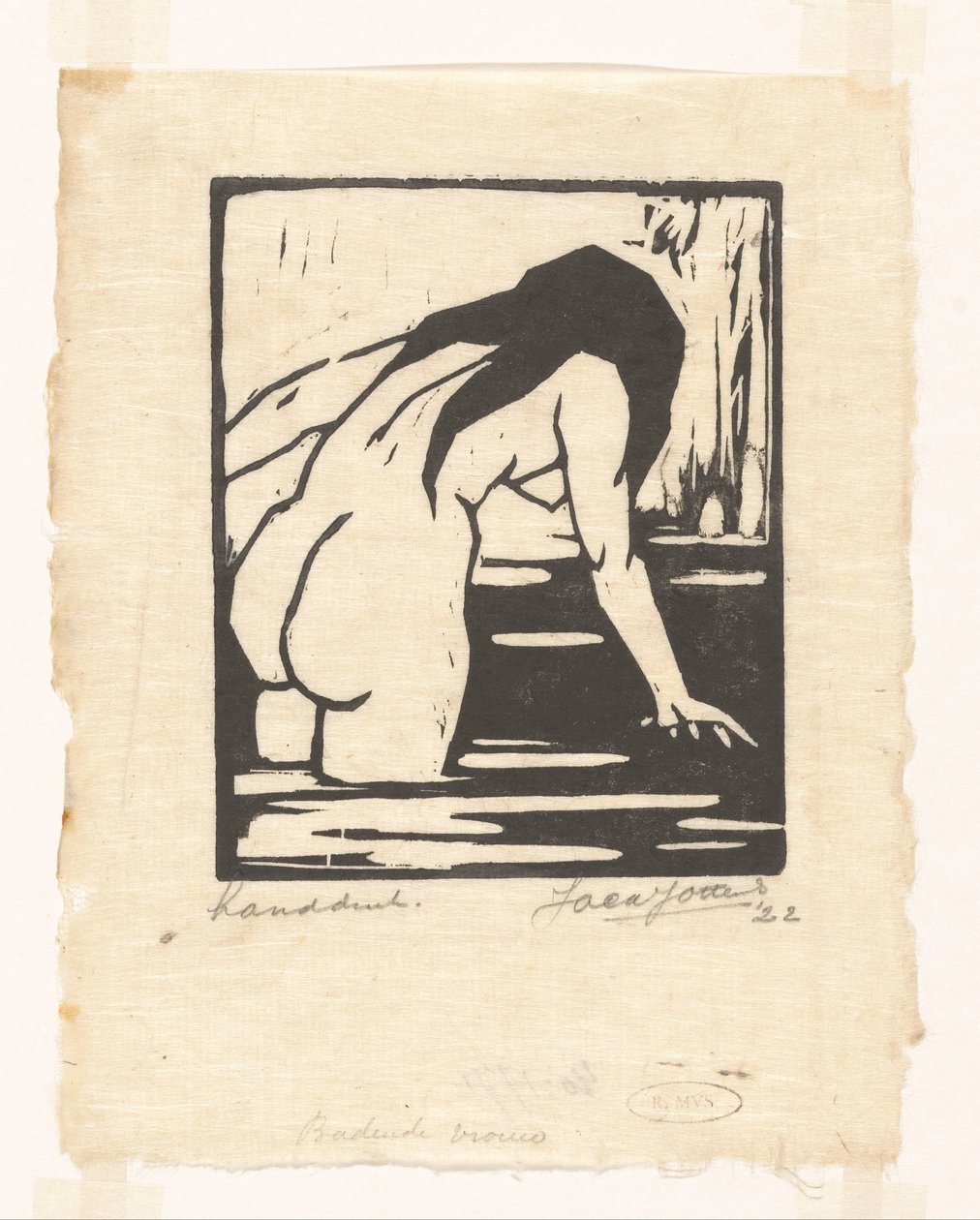 Mujer que se baña (título original del objeto) de Jacques Jeichienus Ottens (signed by artist)