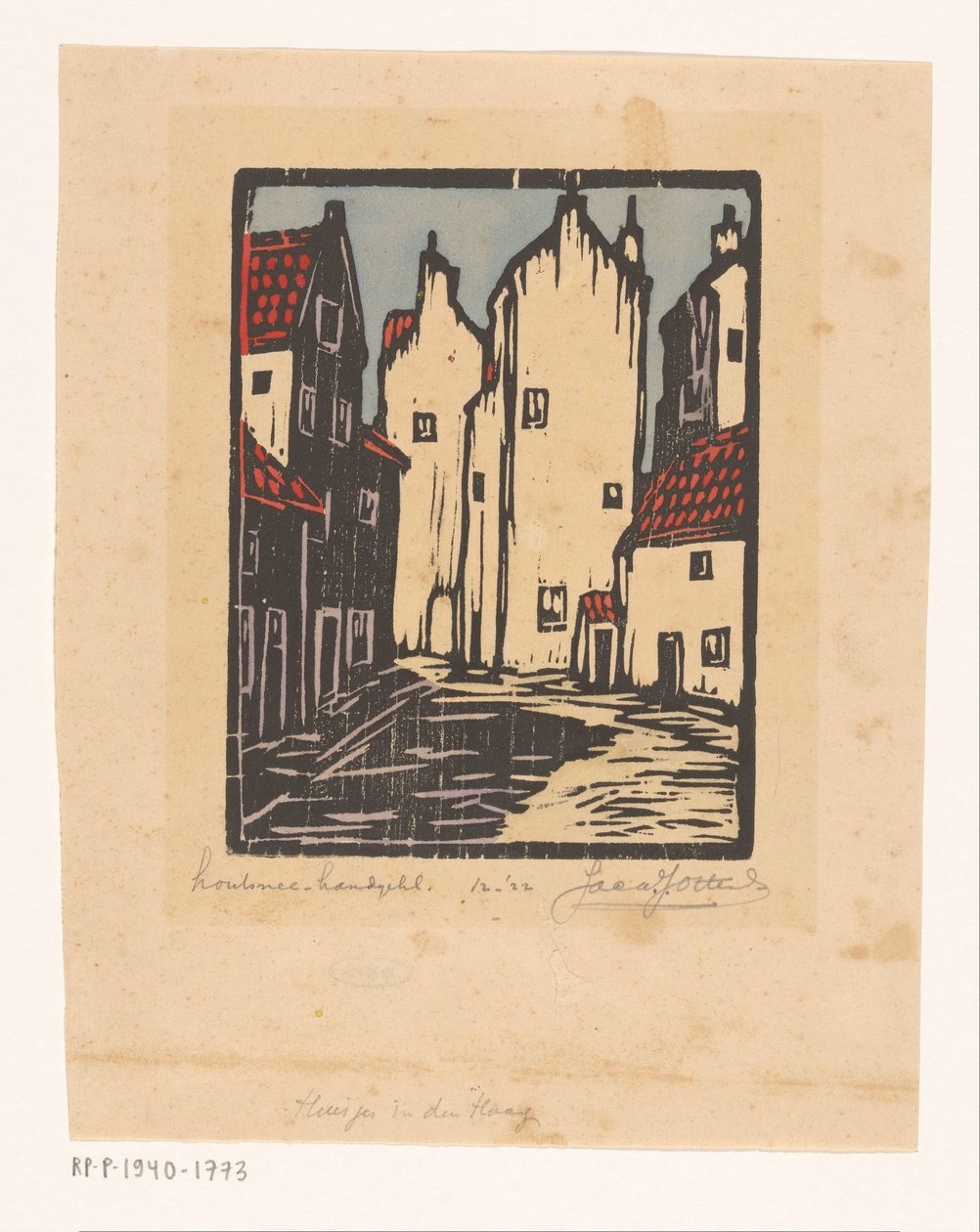 Casas en La Haya (título original del objeto) de Jacques Jeichienus Ottens (signed by artist)