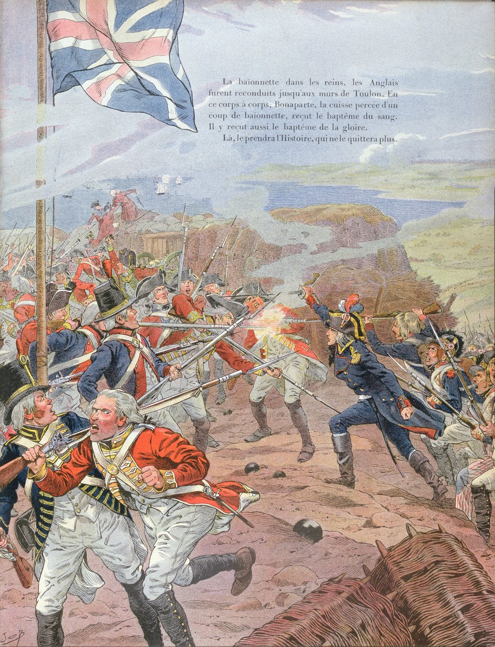 Napoleón (1769-1821) en el sitio de Tolón, 17 de diciembre de 1793, ilustración de 