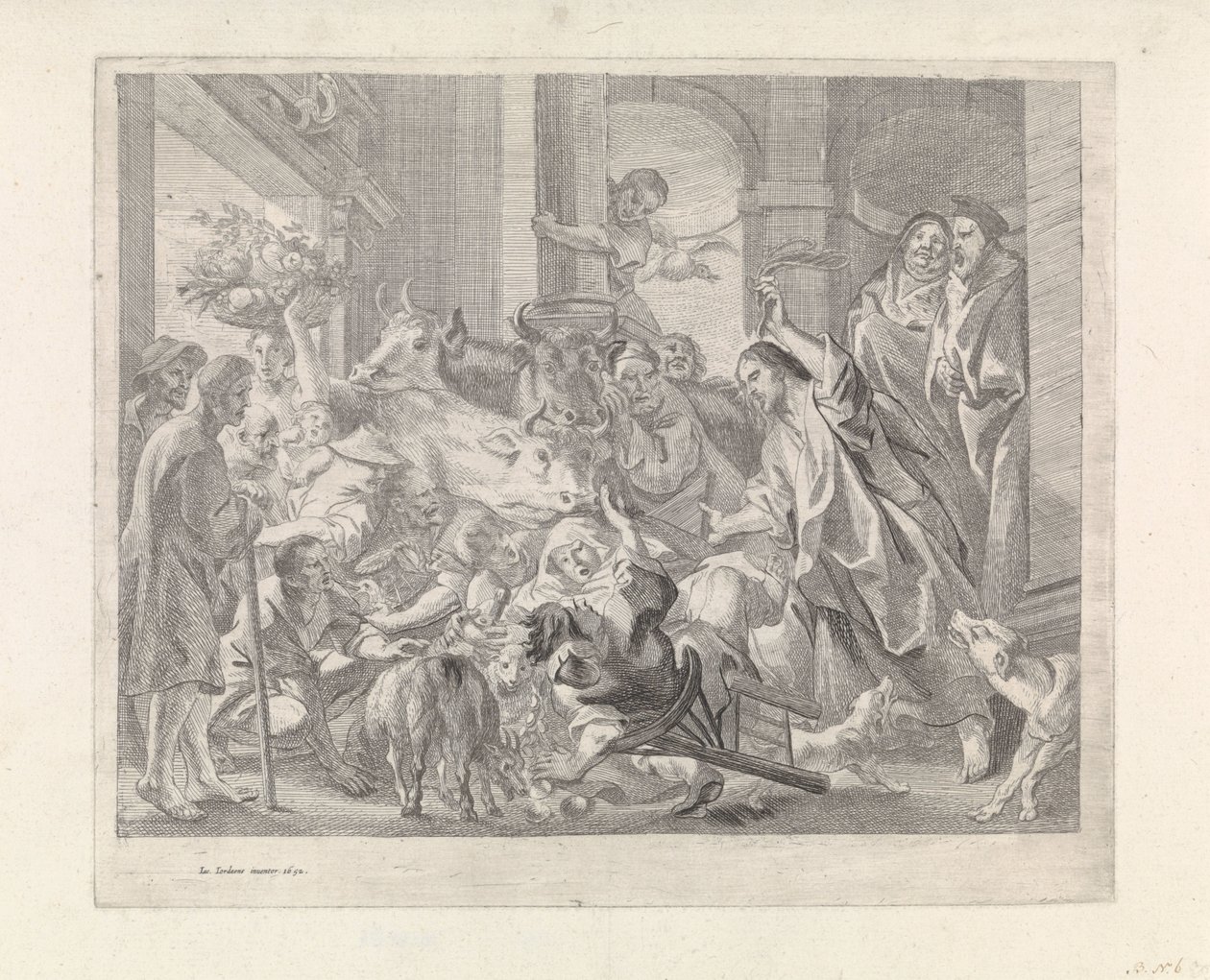 Cristo expulsa a los mercaderes del templo de Jacques Jordaens