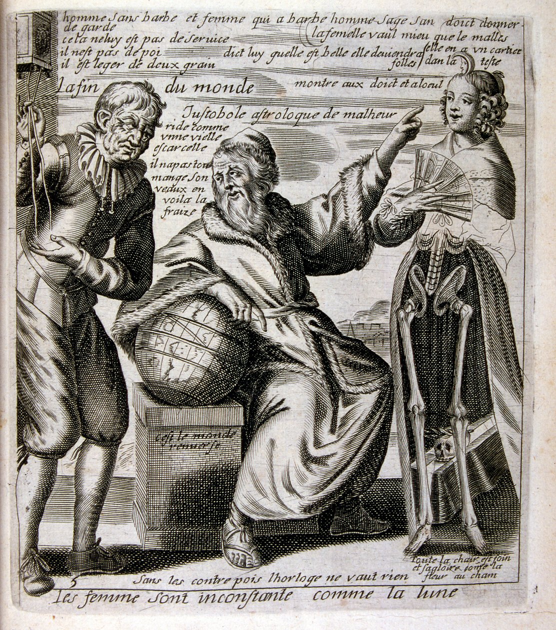 Ilustración grabada del siglo XVII de una colección de proverbios. París 1657-1663. Por Jacques Lagniet (1620-1675). Grabador francés. De él son numerosos grabados de crítica social y cuadros de burla como sus ilustraciones a veces grotescas y fantásticas de Jacques Lagniet