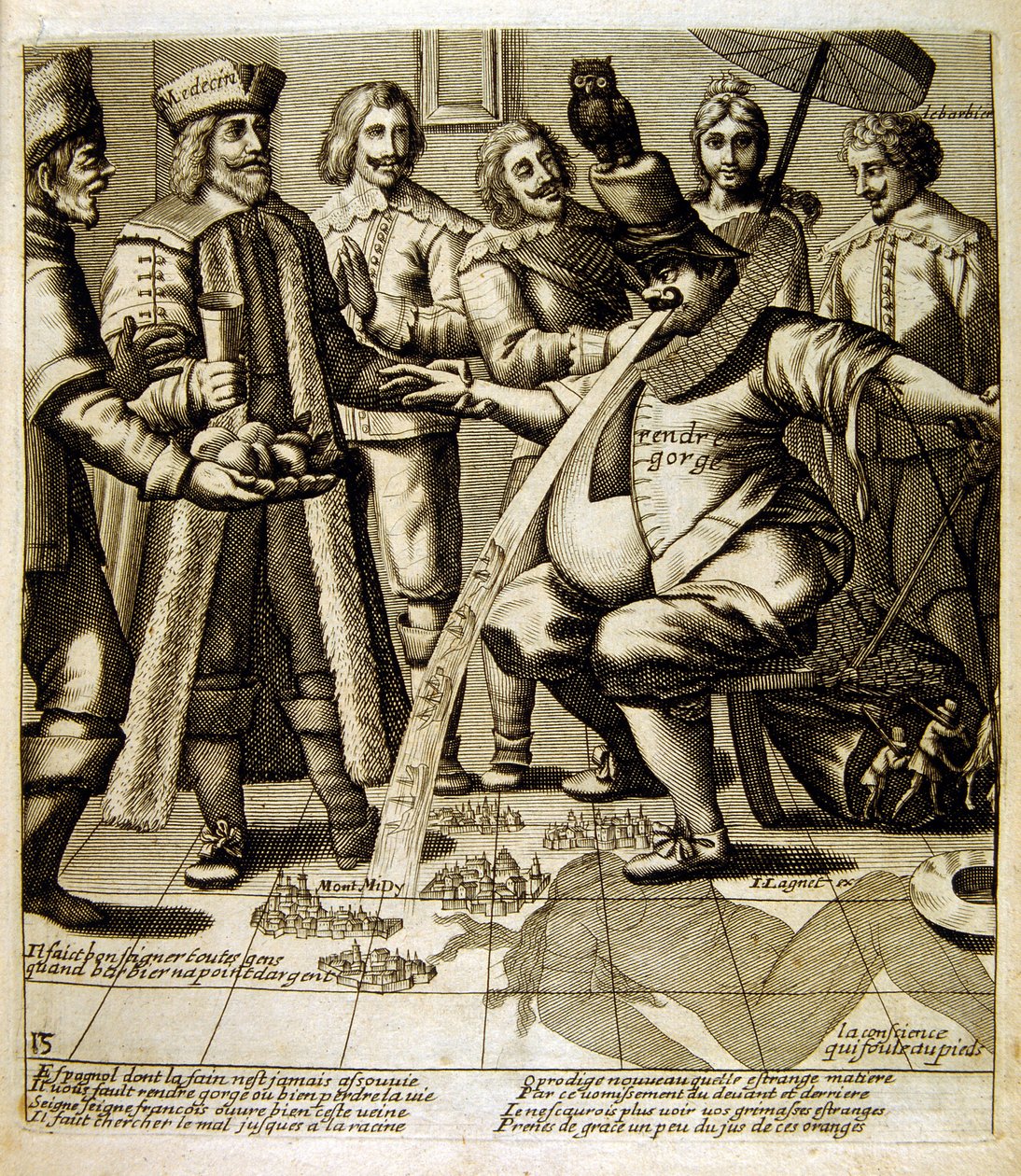 Ilustración de fábulas de Jean de La Fontaine (grabado de Jacques Lagniet