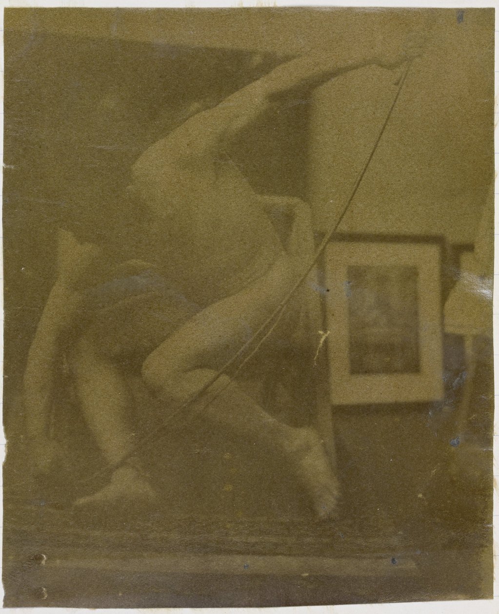 Estudio de un modelo desnudo masculino agachado con un arco en la mano, en el estudio de Jacques de Lalaing de Jacques Lalaing (attributed to)