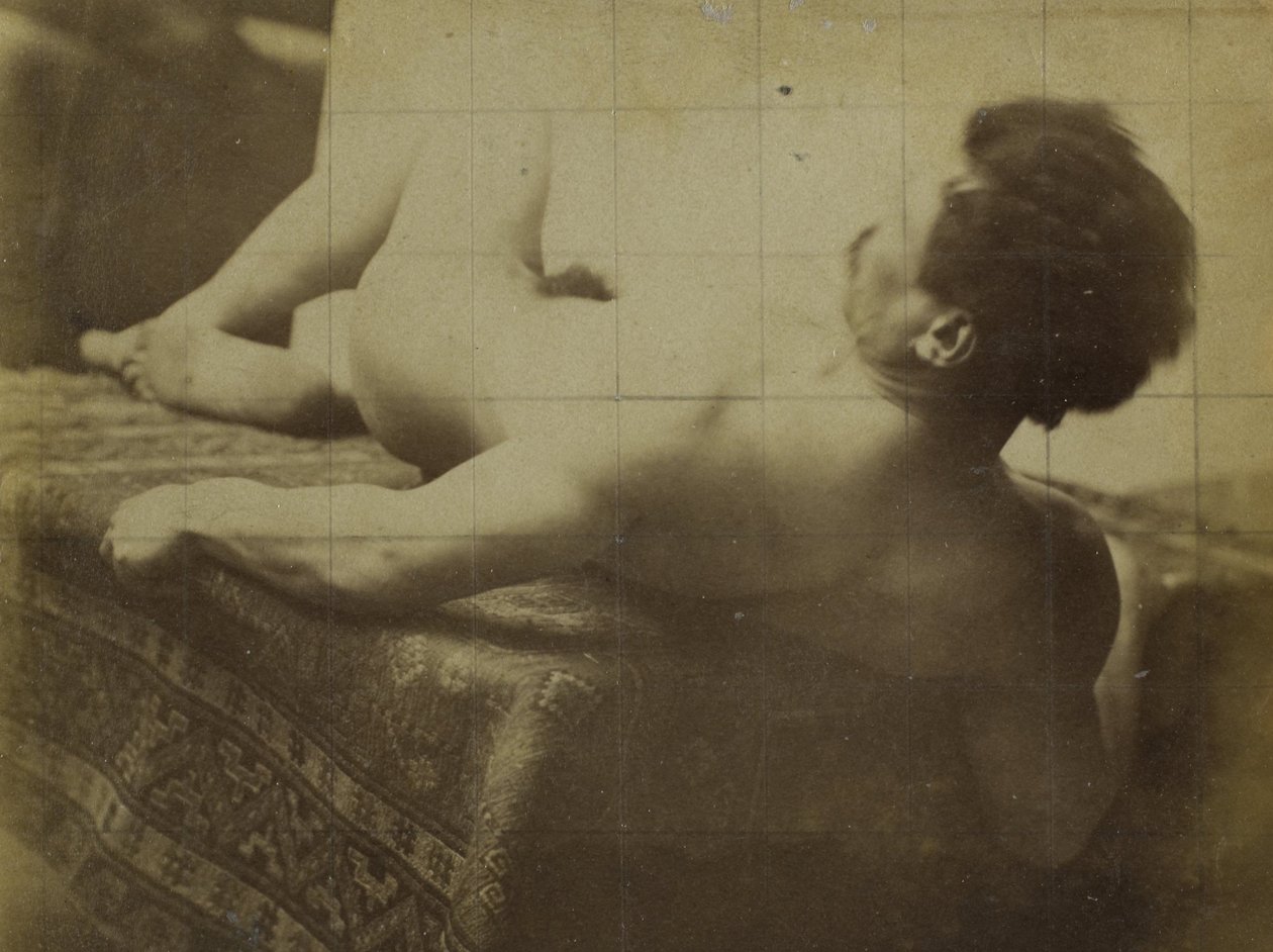 Estudio de un modelo de desnudo masculino, acostado, en el estudio de Jacques de Lalaing de Jacques Lalaing (attributed to)