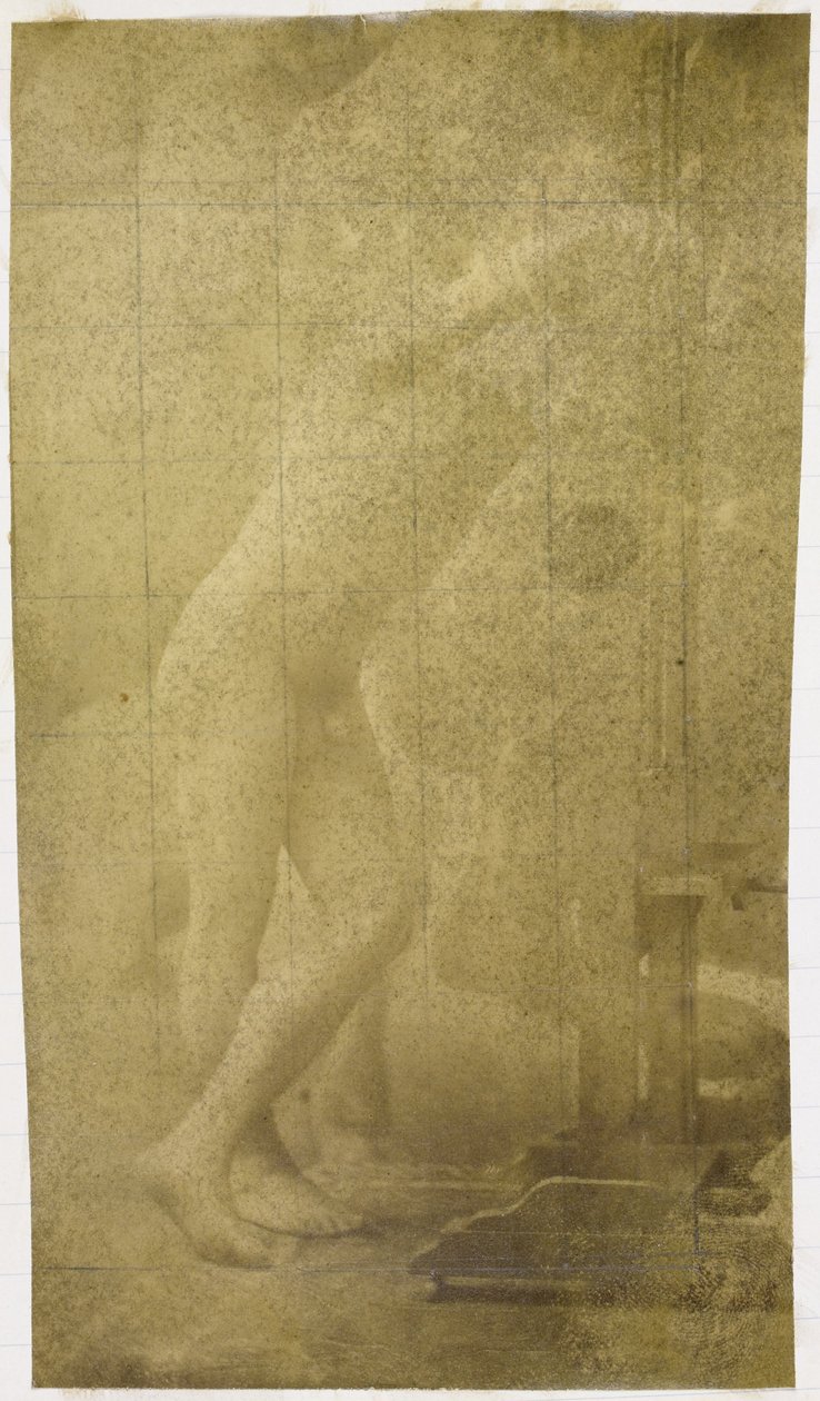 Estudio de un modelo desnudo masculino, de pie y apoyado en un caballete, en el estudio de Jacques de Lalaing de Jacques Lalaing (attributed to)