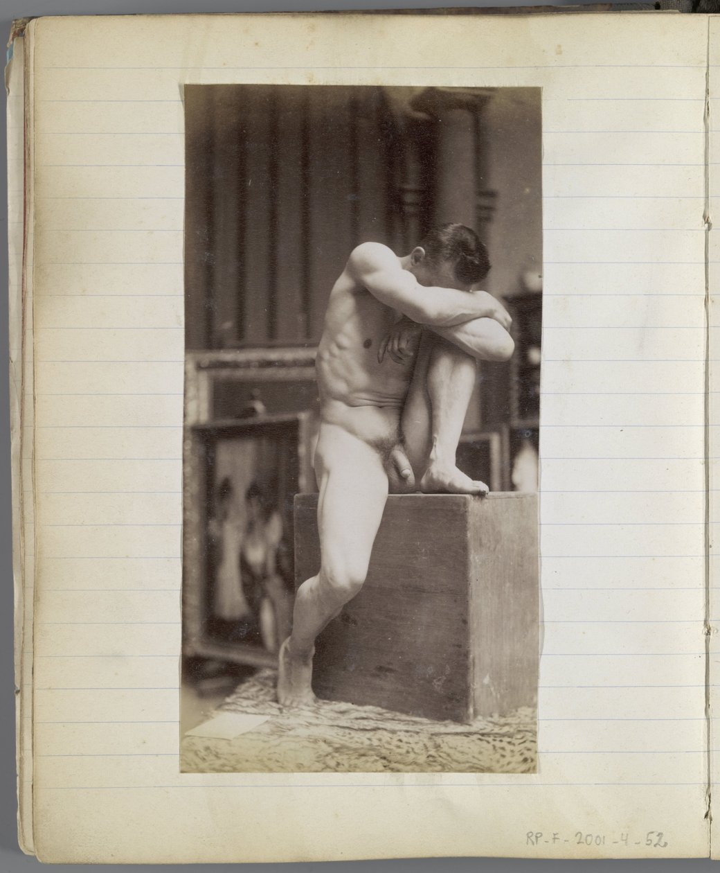 Estudio de un modelo de desnudo masculino sentado en el estudio de Jacques de Lalaing de Jacques Lalaing (attributed to)