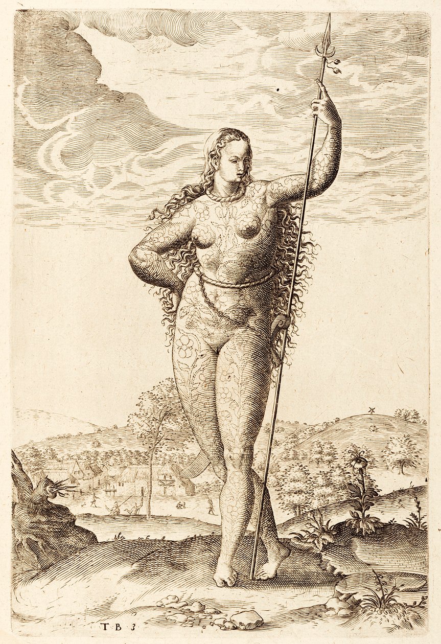 Una joven picta, c1585 de Jacques Le Moyne