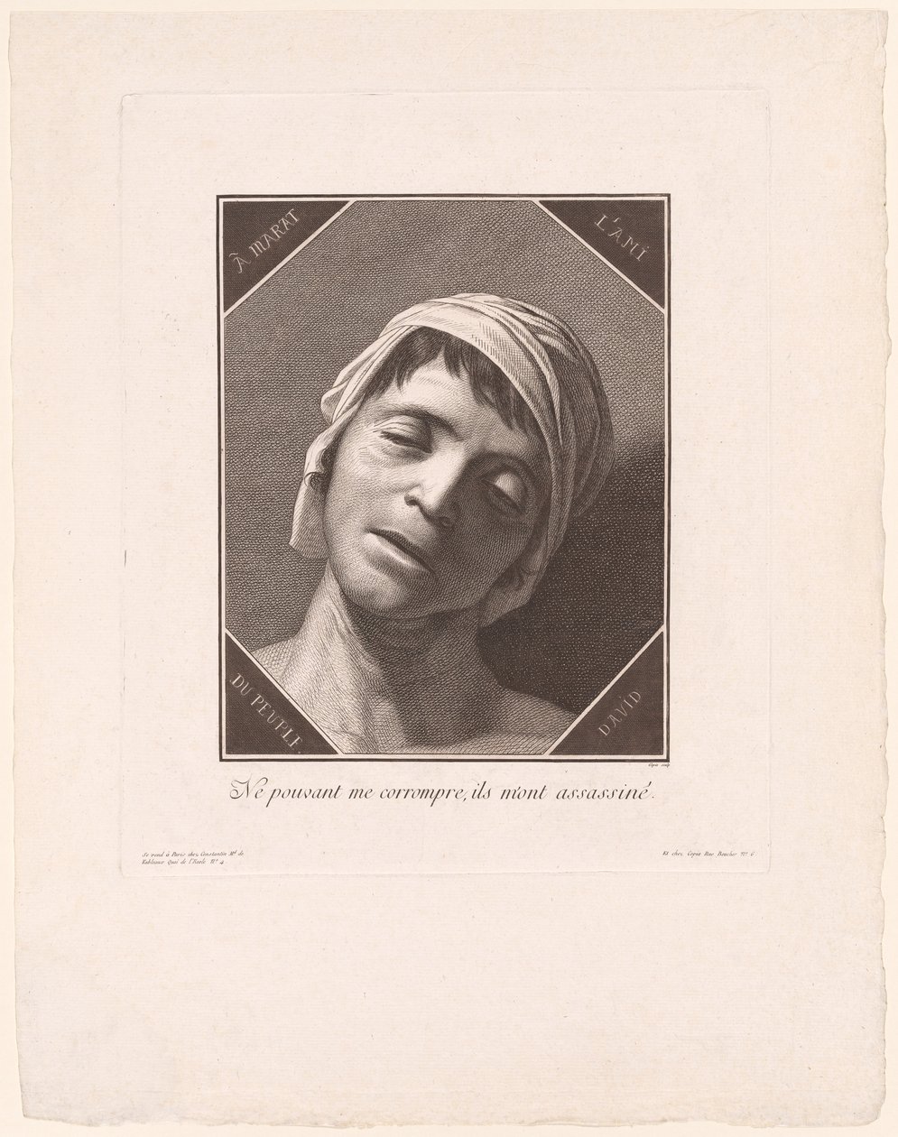 Marat, tal como era en el momento de su muerte de Jacques Louis Copia