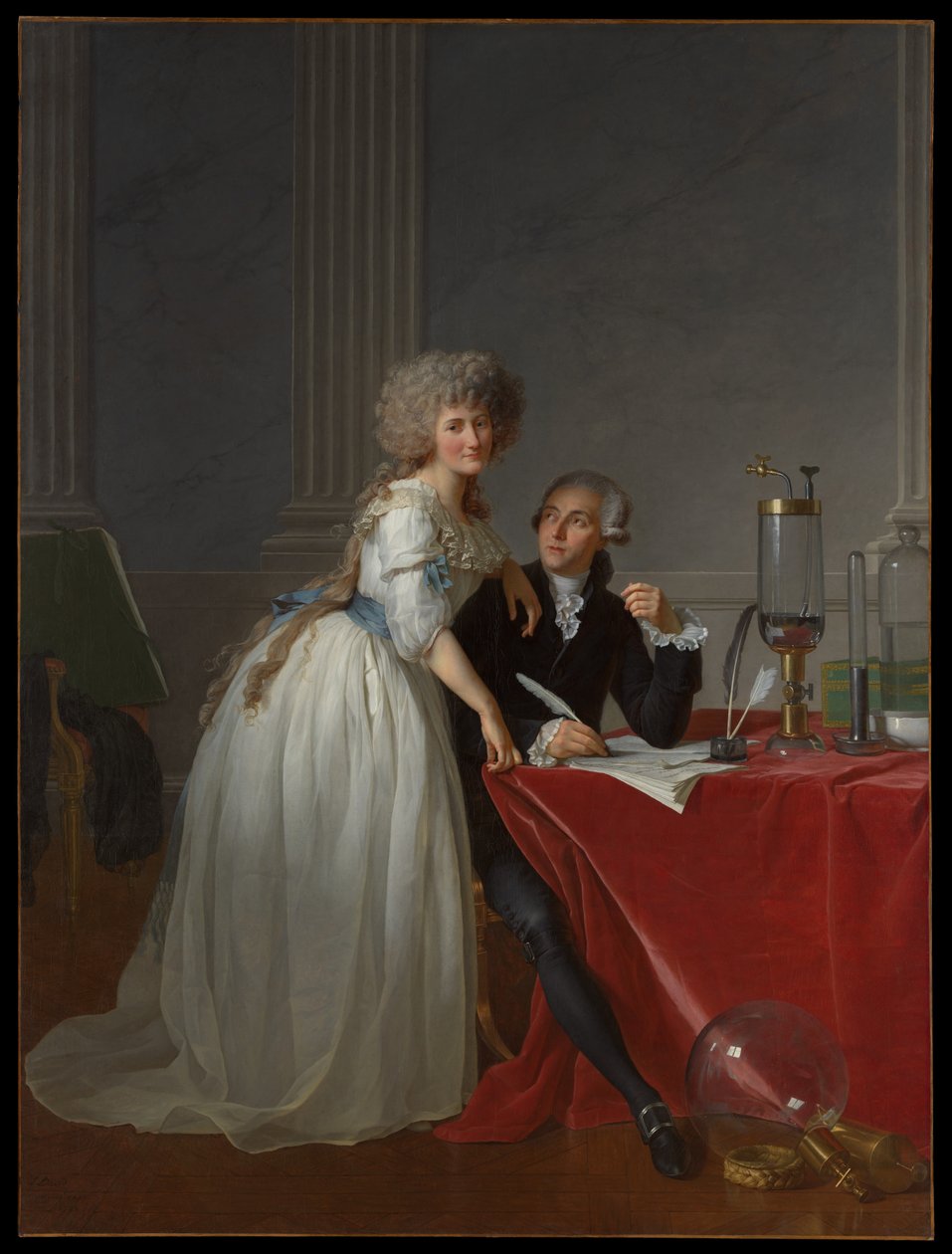 Antoine Laurent Lavoisier (1743-1794) y Marie Anne Lavoisier (Marie Anne Pierrette Paulze, 1758-1836) de Jacques Louis David