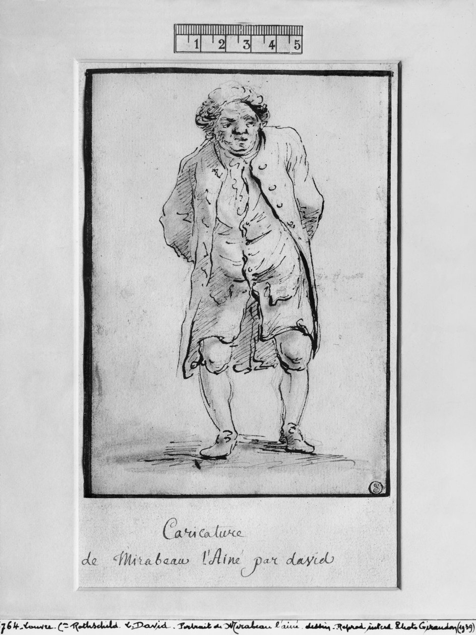 Caricatura de Honoré Gabriel Riqueti, Conde de Mirabeau de Jacques Louis David