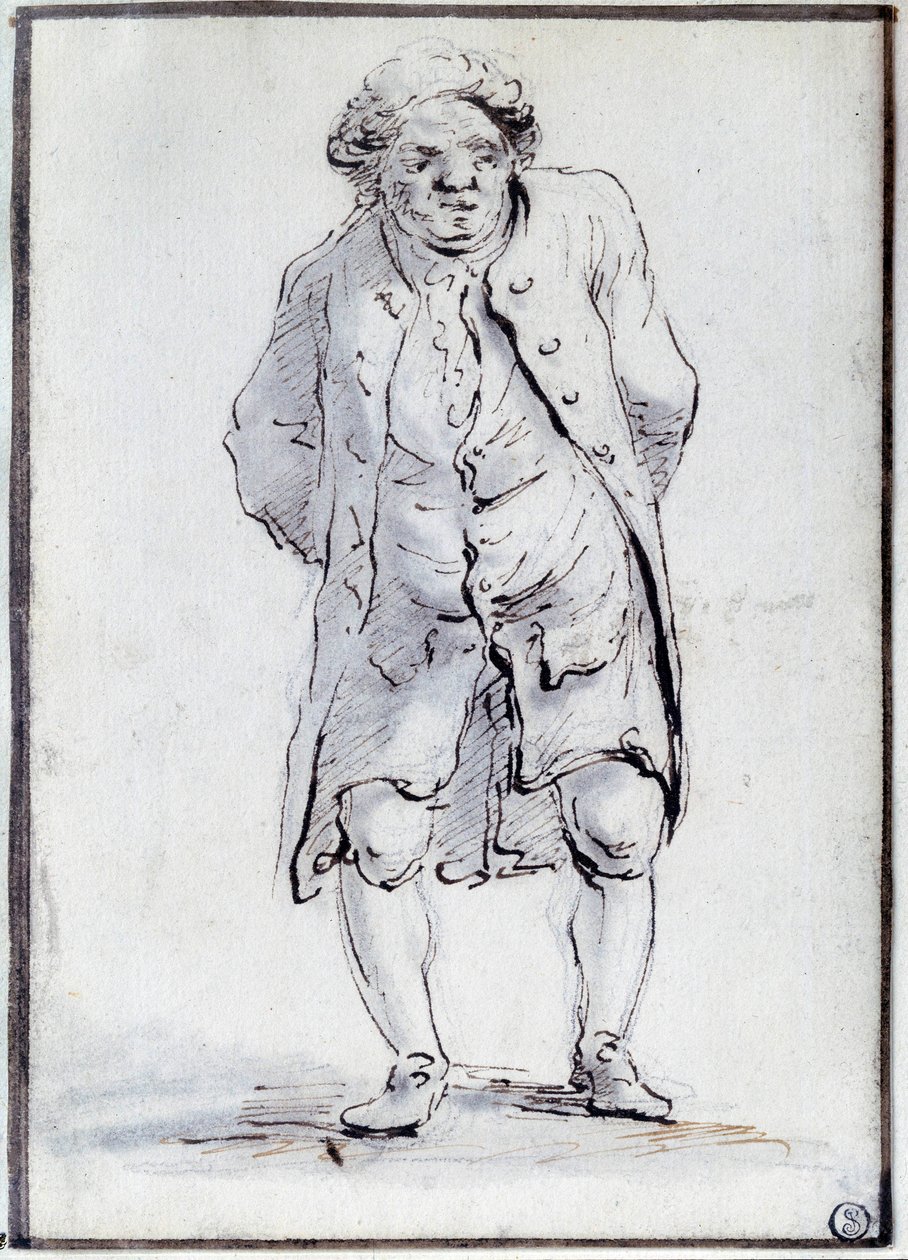 Caricatura de Honoré Gabriel Riqueti, Conde de Mirabeau (1749-1791) de Jacques Louis David