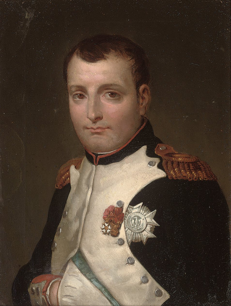 (detalle) de Napoleón en su estudio en el Palacio de las Tullerías de Jacques Louis David